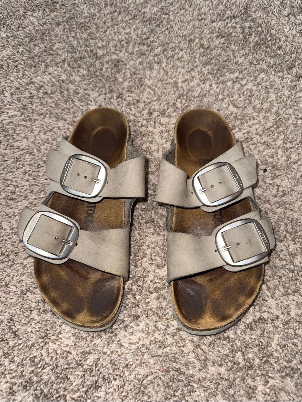 Birkenstock Arizona Big Buckle Sandals Taupe Leather Women’s 37
